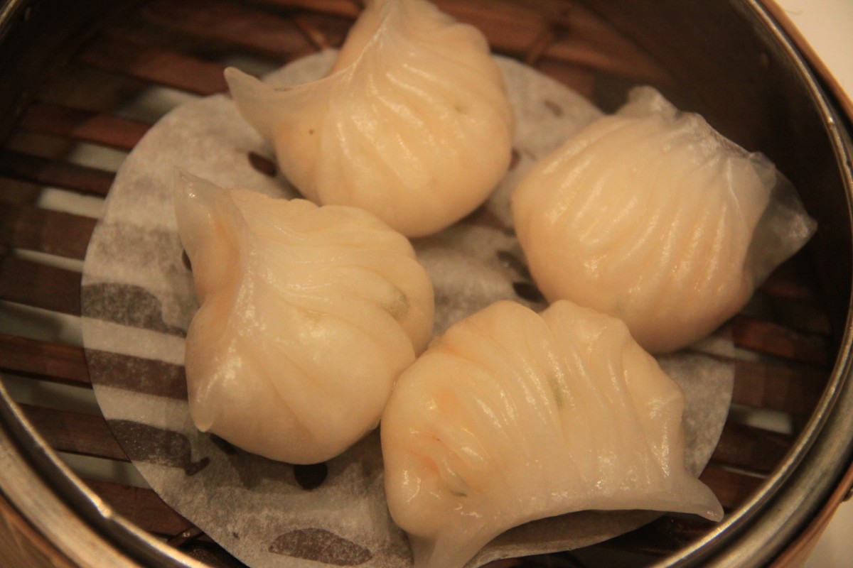 Shrimp dumplings with coriander and water chestnuts